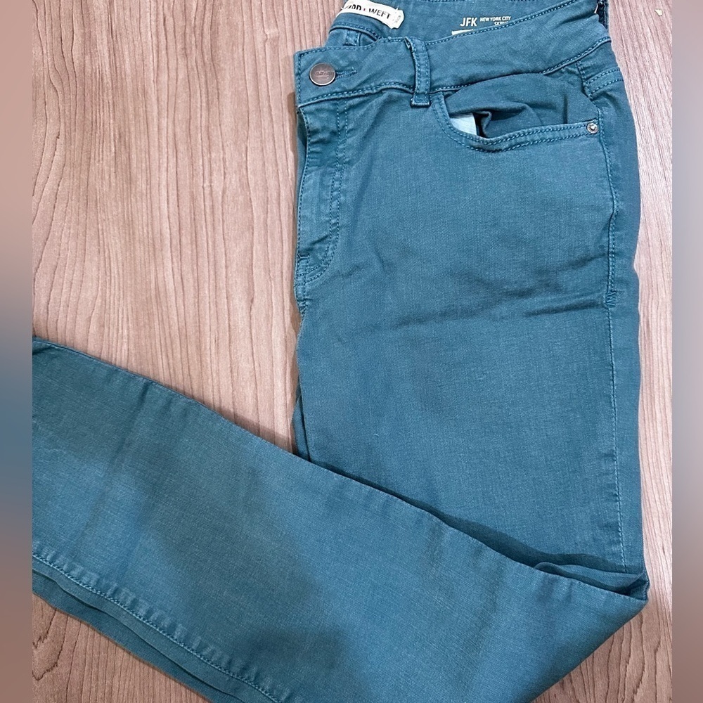 Warp and Weft Teal Denim Jeans